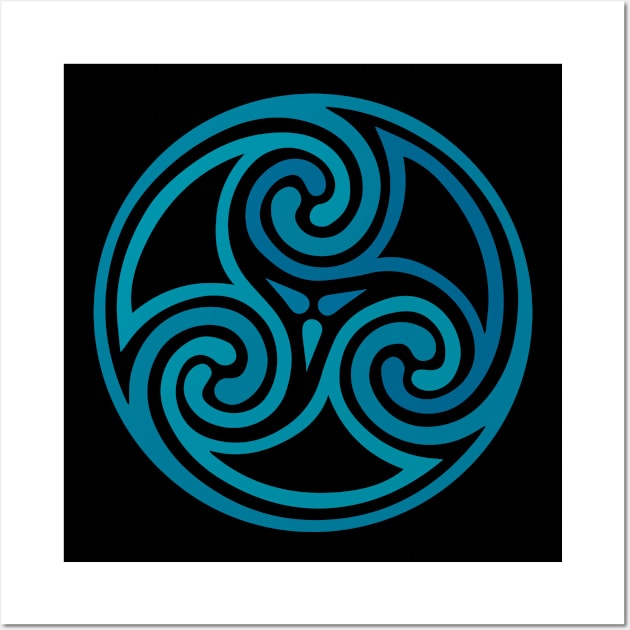 St. Patrick's Day Celtic Blue Mandala #3 Wall Art by CoffeeandTeas